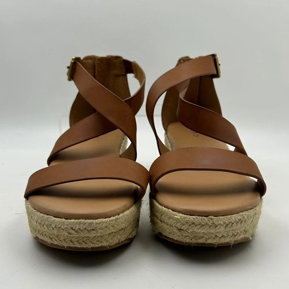 Torrid Espadrille Wedge Sandals Womens 8.5 Brown Criss Cross Strappy Boho Summer